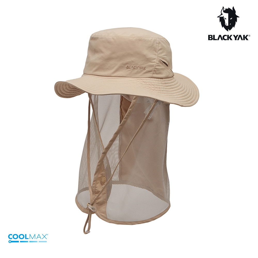 【BLACKYAK】SAHARA護頸遮陽圓盤帽(淺卡其)-登山遮陽帽 抗UV 護頸帽|DB1NAF07|2BYHTS4920