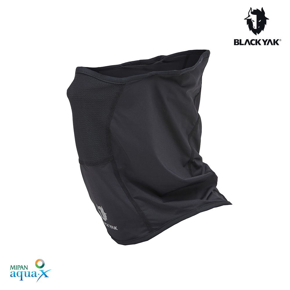 【BLACKYAK】AQUA多功能涼感脖圍(黑色)-冰絲涼感 防曬 透氣面罩頭巾|DB1NAP01|2BYXXX4903