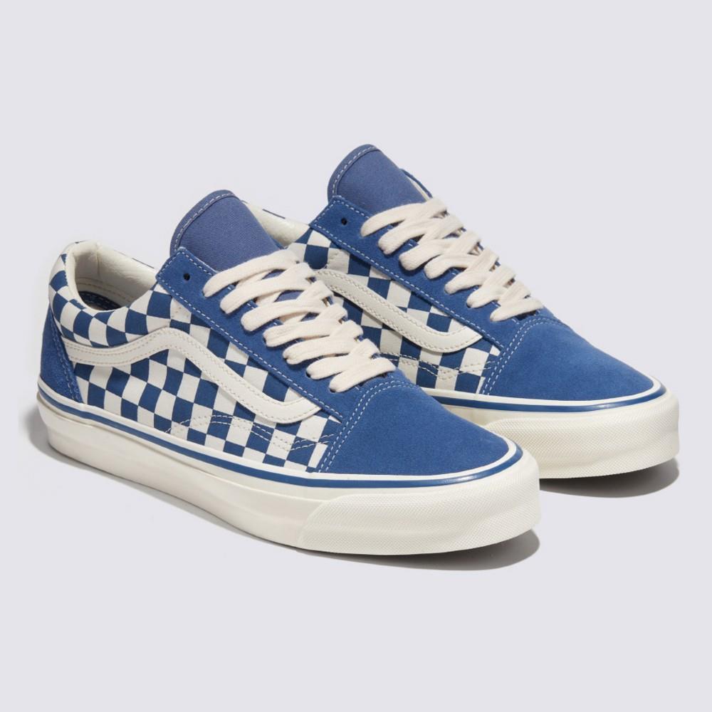 Vans Old Skool 36 男女款藍色底棋盤格滑板鞋
