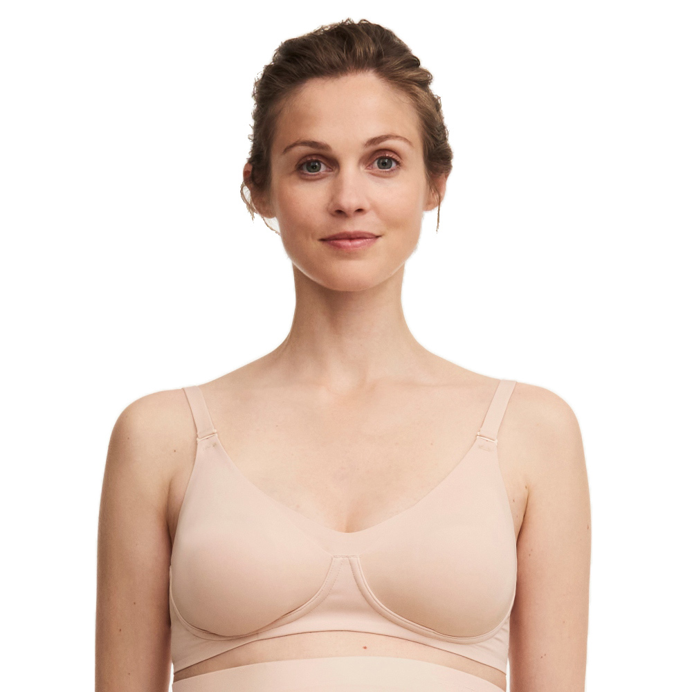 網路獨賣【Chantelle Lab】無鋼圈哺乳內衣>SML罩杯>粉膚色(19P10_01N)【Pure Maternity】