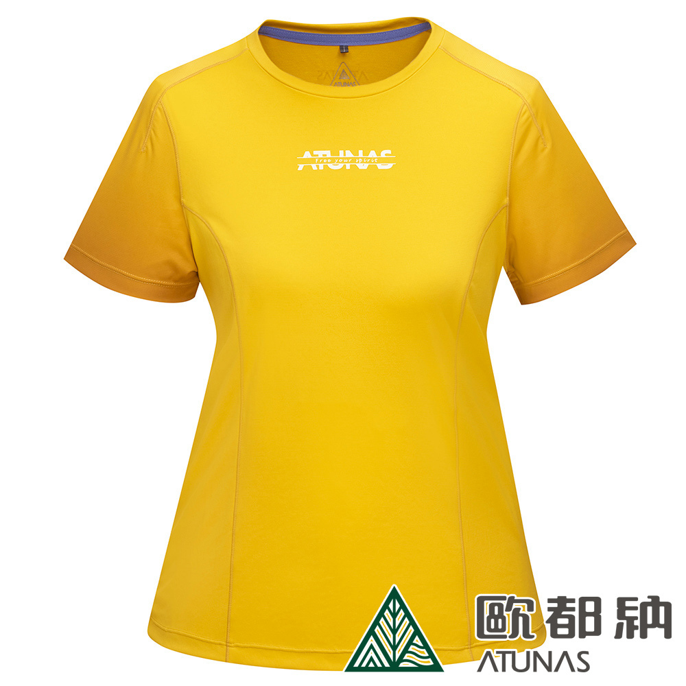 女款Polygiene酷涼抗夏節能抑菌短袖T恤(A1TS2403W陽光黃/抗臭/涼感/排汗快乾)