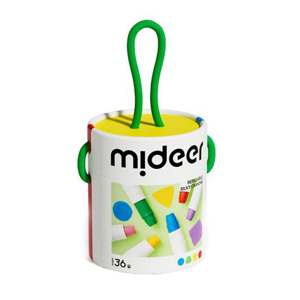 MiDeer 可洗式速乾絲綢蠟筆(6/8/12/24/36色) (包裝有微調整圖案)