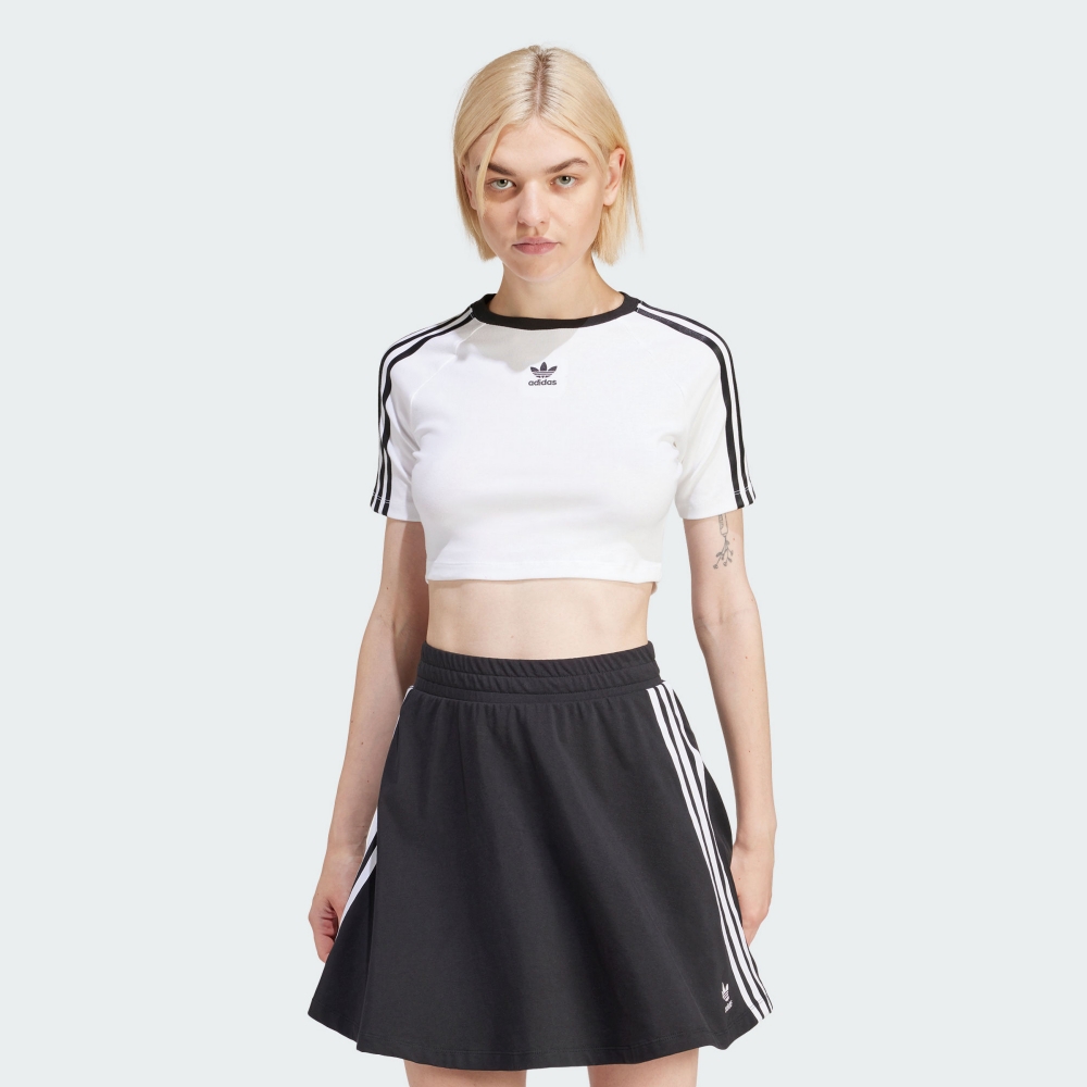 3-STRIPES 短版短袖上衣