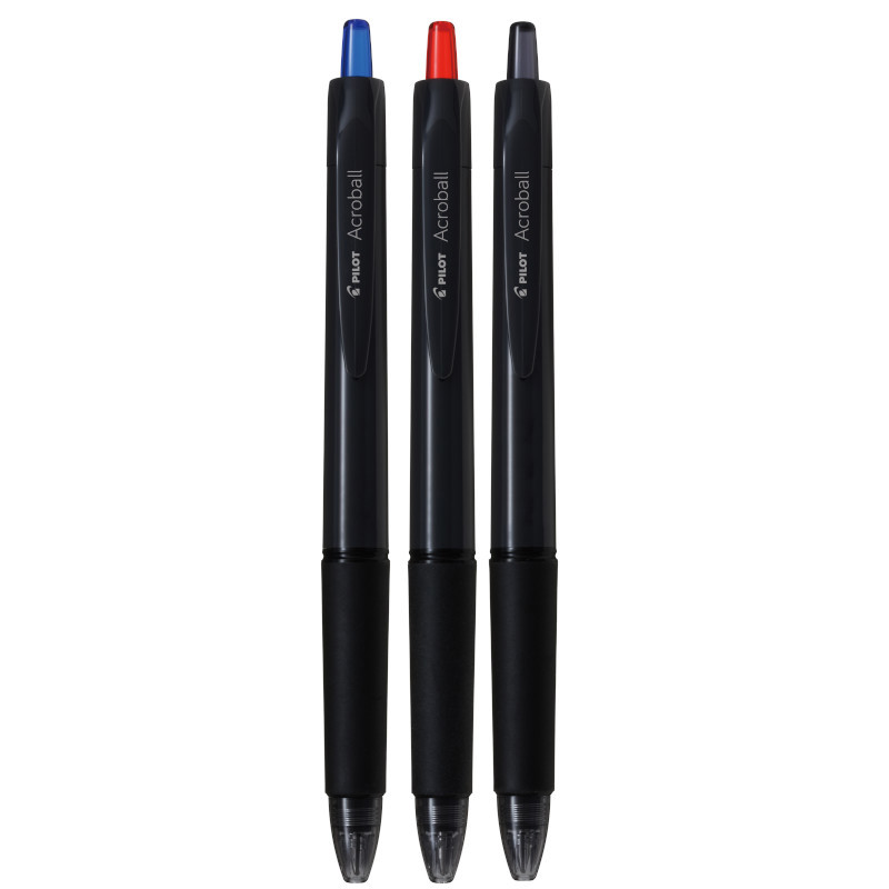 百樂PILOT 黑桿輕油筆(0.7mm)-藍/紅/黑