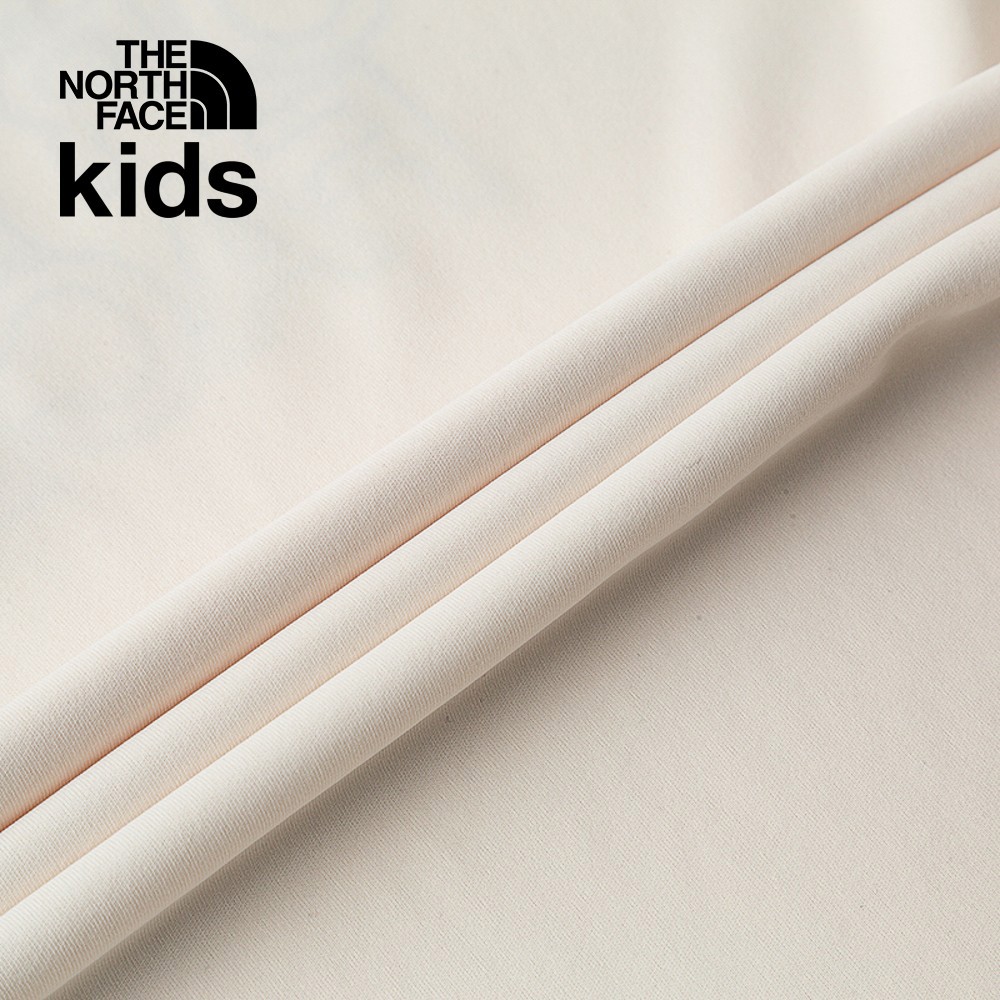 The North Face北面兒童UPF米白色吸濕排汗防曬涼感大尺寸印花短袖T恤｜87ZDQLI