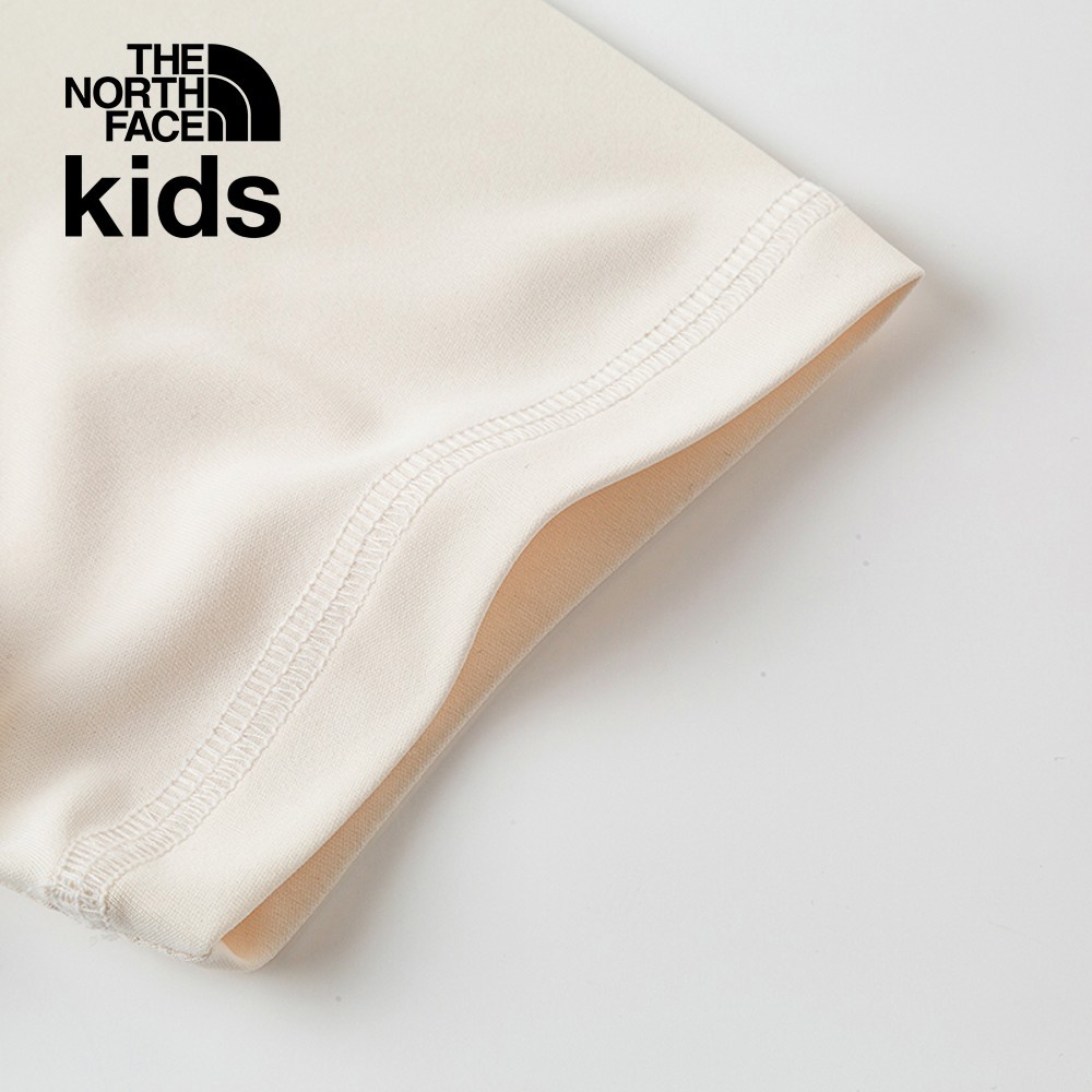 The North Face北面兒童UPF米白色吸濕排汗防曬涼感大尺寸印花短袖T恤｜87ZDQLI