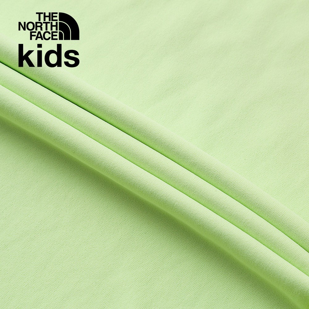 The North Face北面兒童UPF綠色吸濕排汗防曬涼感大尺寸印花短袖T恤｜87ZDO0F
