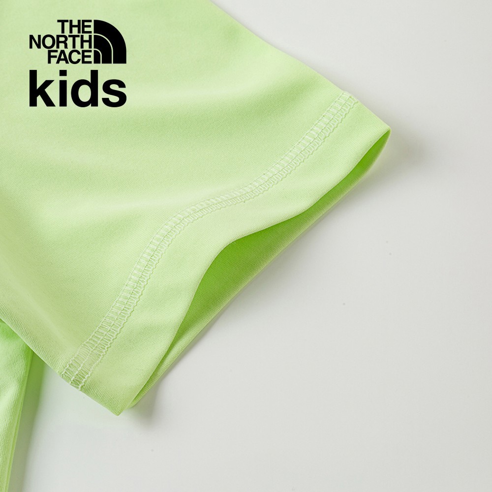 The North Face北面兒童UPF綠色吸濕排汗防曬涼感大尺寸印花短袖T恤｜87ZDO0F