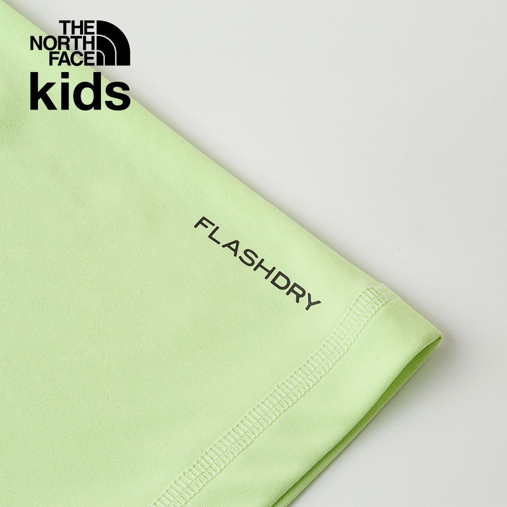 The North Face北面兒童UPF綠色吸濕排汗防曬涼感大尺寸印花短袖T恤｜87ZDO0F