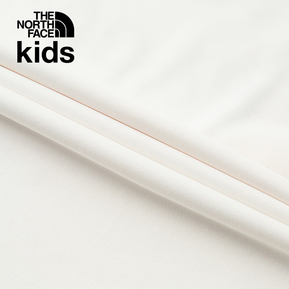 The North Face北面兒童UPF米白色吸濕排汗防曬大尺寸趣味印花短袖T恤｜88HAQLI