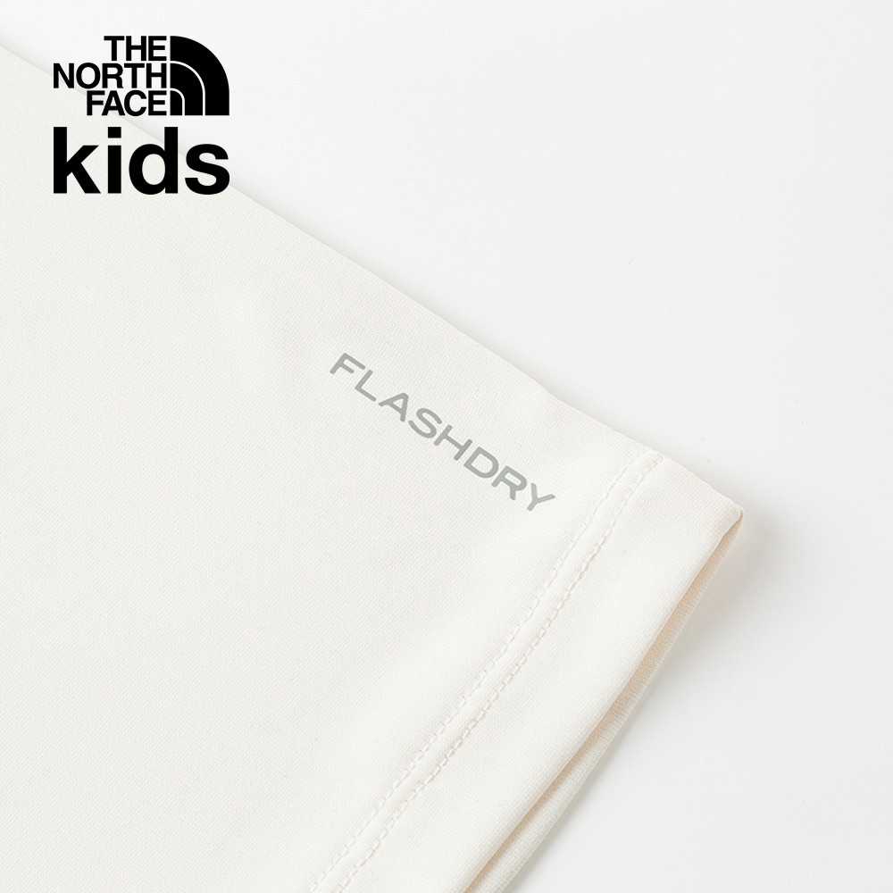 The North Face北面兒童UPF米白色吸濕排汗防曬大尺寸趣味印花短袖T恤｜88HAQLI