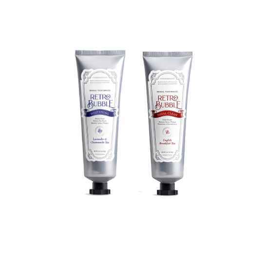 【RETRO BUBBLE】全效清潔草本牙膏100g x2 (早餐茶/下午茶/晚安茶)