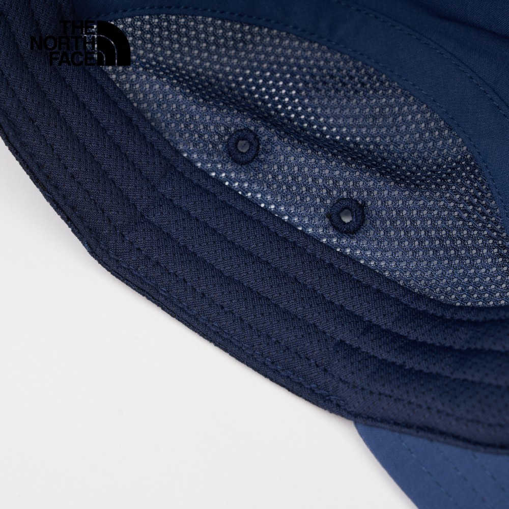 【10/27 12點限時搶購】The North Face北面男女款藍色黑色貼片式LOGO休閒五分帽｜5FXJ926