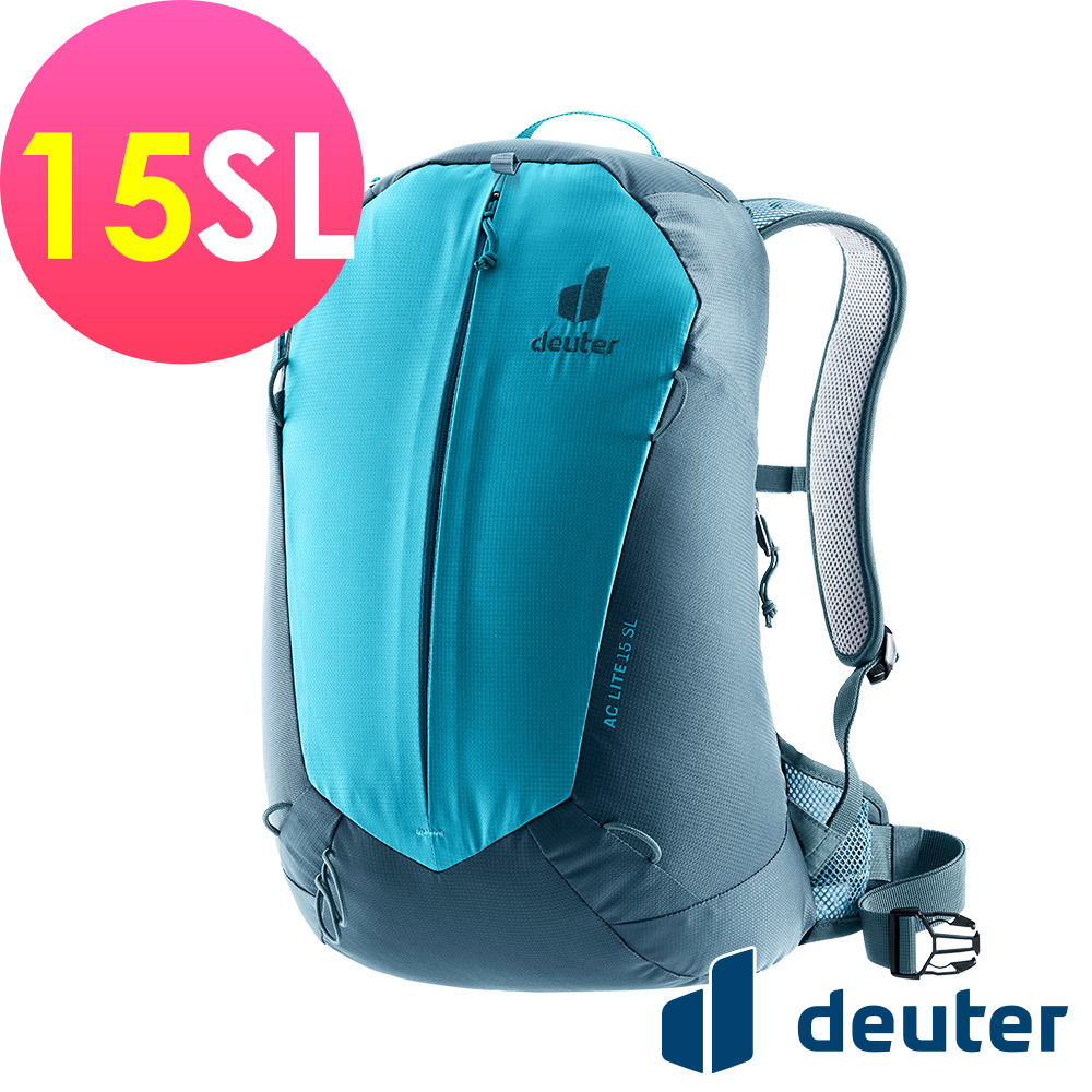 【deuter 德國】AC LITE網架直立式透氣背包/登山背包/女性窄肩款15SL(3420024藍)
