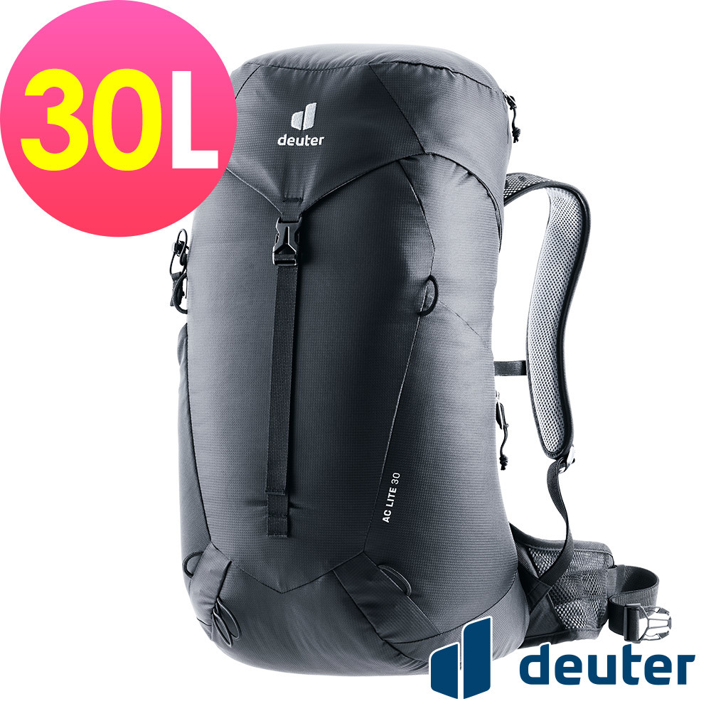 【deuter 德國】AC LITE網架直立式透氣背包/登山背包30L(3421024黑)