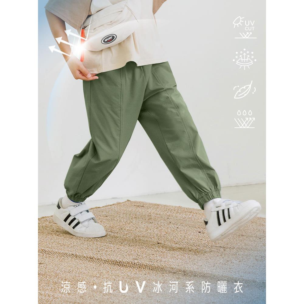 涼感.抗UV立體車線拼接冰河系好動褲
