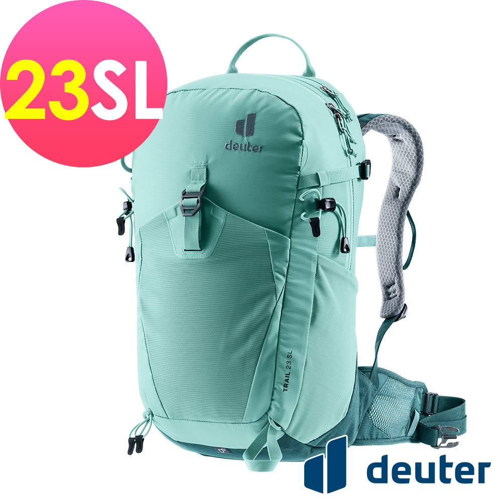 【deuter 德國】TRAIL輕量拔熱透氣背包/登山背包23SL(3440424湖綠/女性窄肩款)