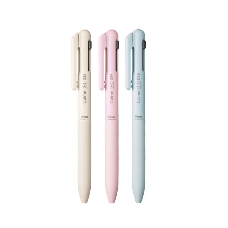 飛龍Pentel Calme靜暮三用輕油筆(0.35mm)-米色桿/粉紅桿/粉藍桿