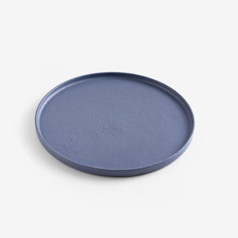 Stripes 17cm Plated Plastic Plate | Black | 10-piece Set