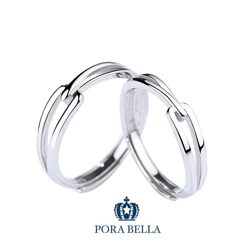 【Porabella】925純銀對戒珍愛永恆告白愛情可調開口式對戒 男士戒指 RINGS-廠商直送