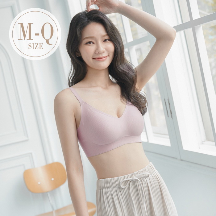 第二代【戀愛瑪芬】石墨烯無鋼圈無痕BRA'' M-XXL (粉)-【1816】