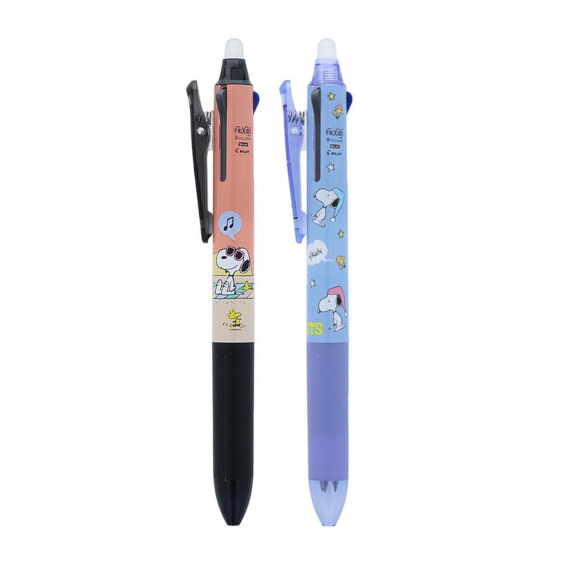 百樂PILOT x 史努比 三色按鍵魔擦筆(0.38mm)-海灘/晚安