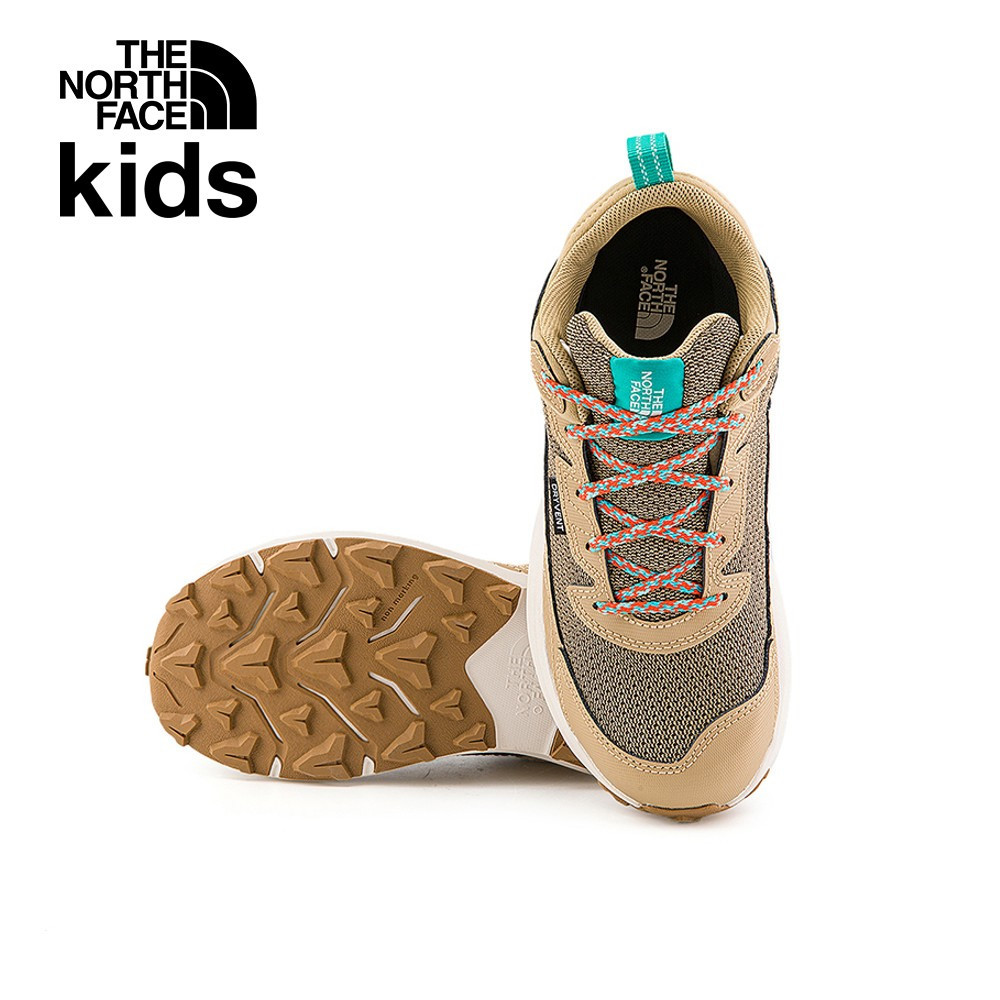 The North Face北面兒童卡其色防水透氣舒適耐穿休閒徒步鞋｜5LXGV7O