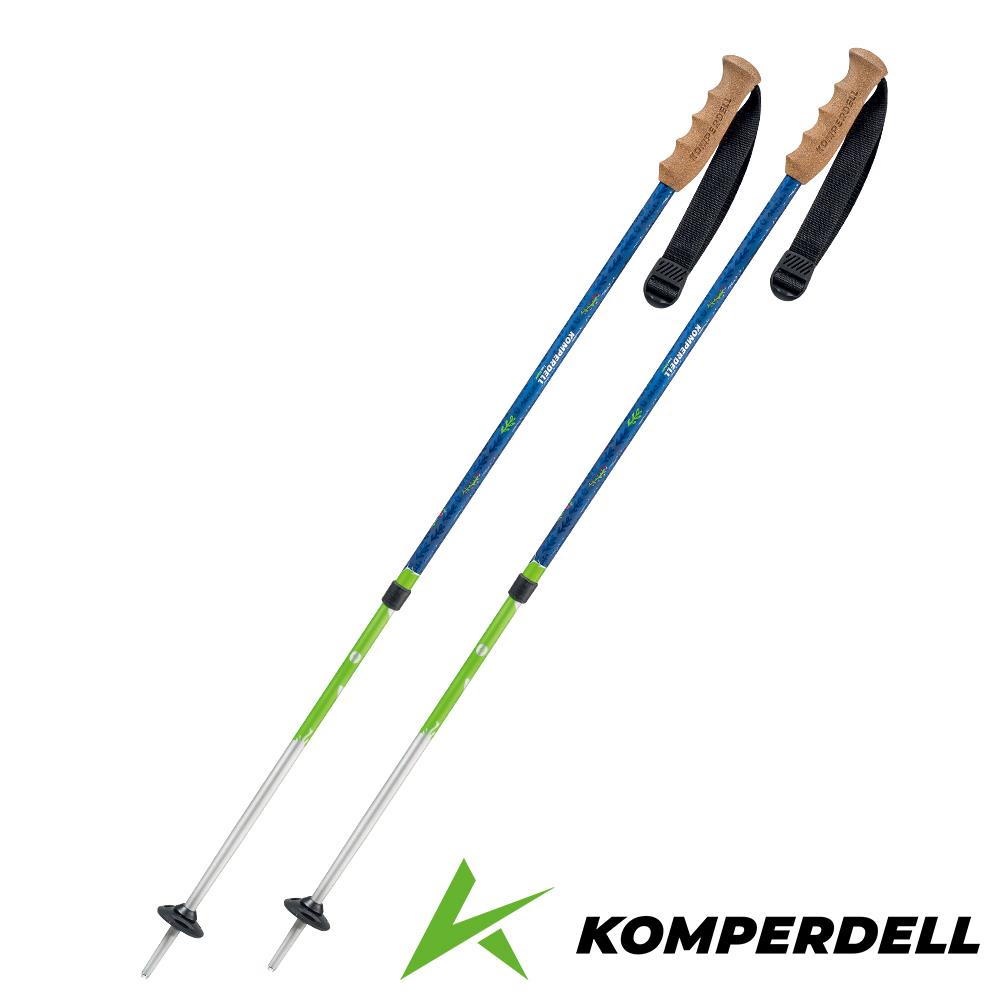 【Komperdell 奧地利】航太鋁合金軟木握把登山杖(164231410-S 黑/健行登山/兩截短版/身型嬌小者適用/單支入)