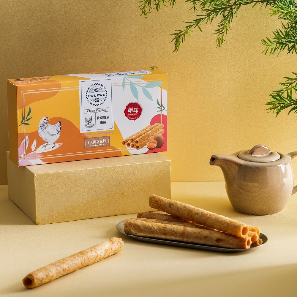 【福福】牧草雞蛋(原味)蛋捲 6入｜12入