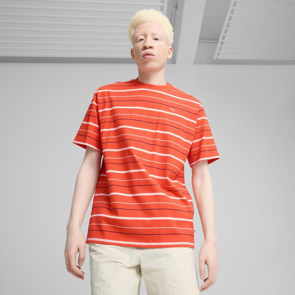 PUMA 流行系列MMQ條紋短袖T恤 男性
