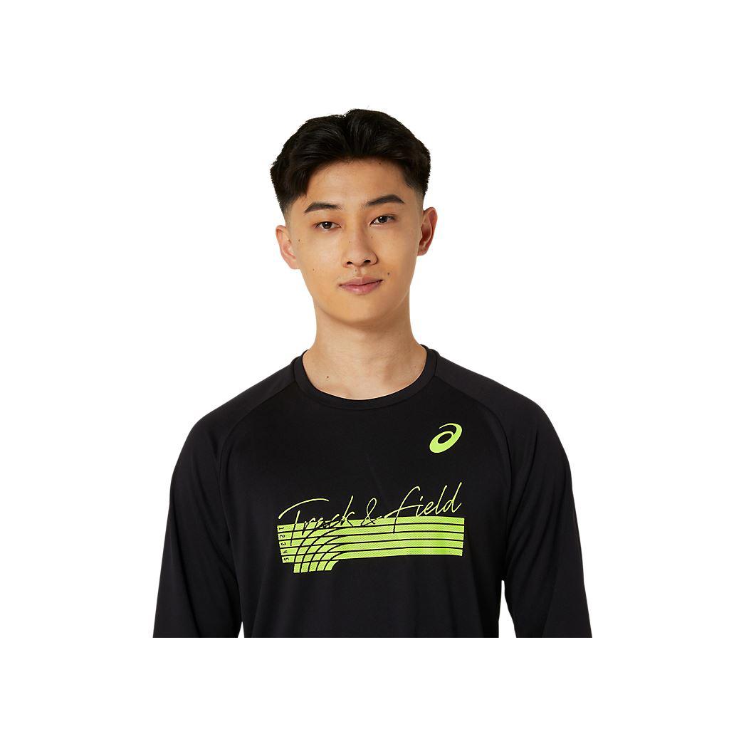 田徑長袖上衣 男款 亞洲版 田徑上衣 2091A717-001