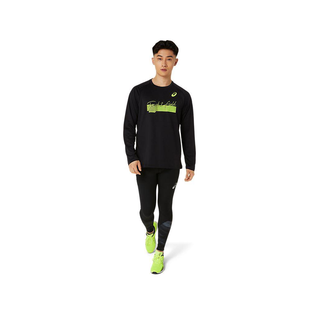 田徑長袖上衣 男款 亞洲版 田徑上衣 2091A717-001