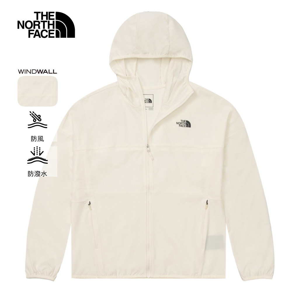 【10/24 00點週末限定】The North Face北面女款UPF白色防潑水防曬防風外套