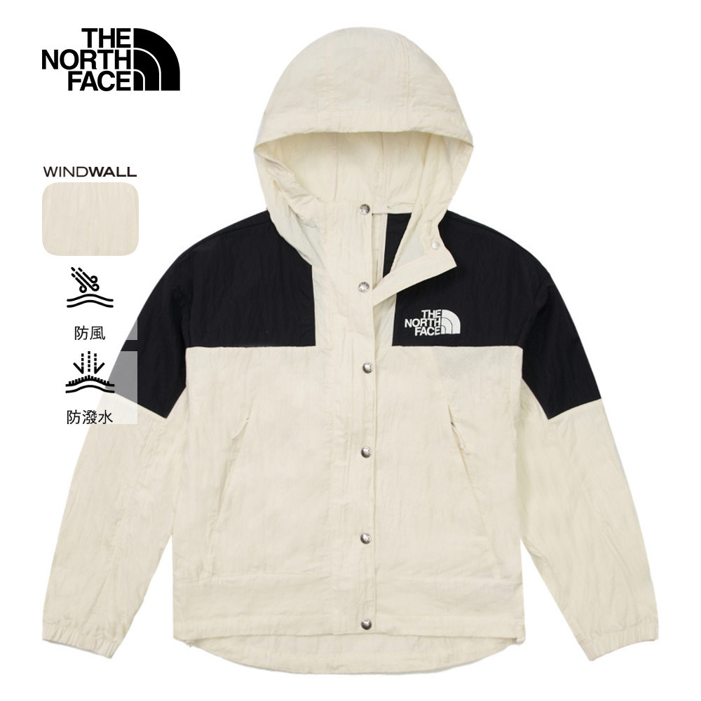 【10/24 12點週末限定】The North Face北面女款米白色防風防潑水下擺抽繩連