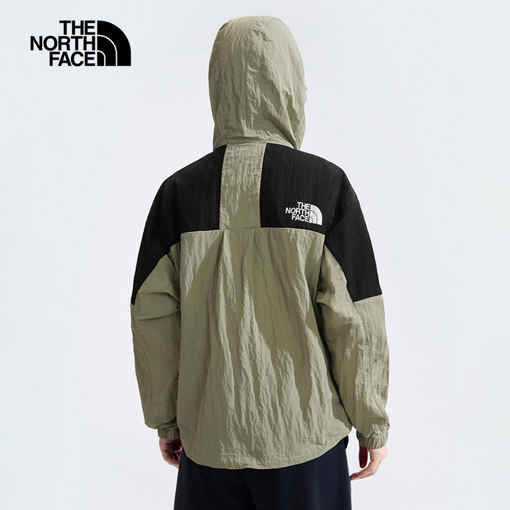 【10/24 12點週末限定】The North Face北面女款灰黑拼接防風防潑水下擺抽繩連帽外套｜81RX5IF