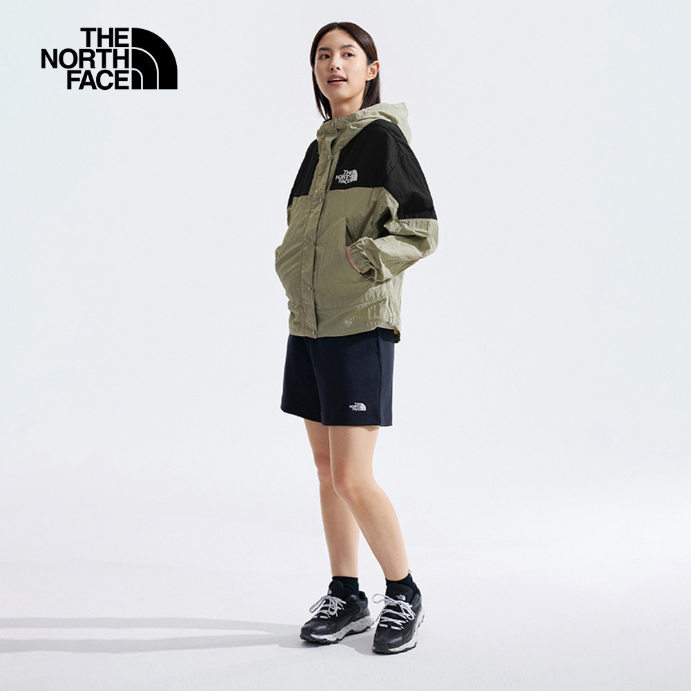 【10/24 12點週末限定】The North Face北面女款灰黑拼接防風防潑水下擺抽繩連帽外套｜81RX5IF
