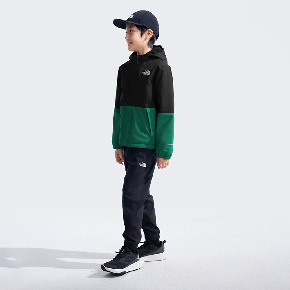 The North Face北面兒童綠色防水舒適保暖連帽衝鋒衣｜873SNL1