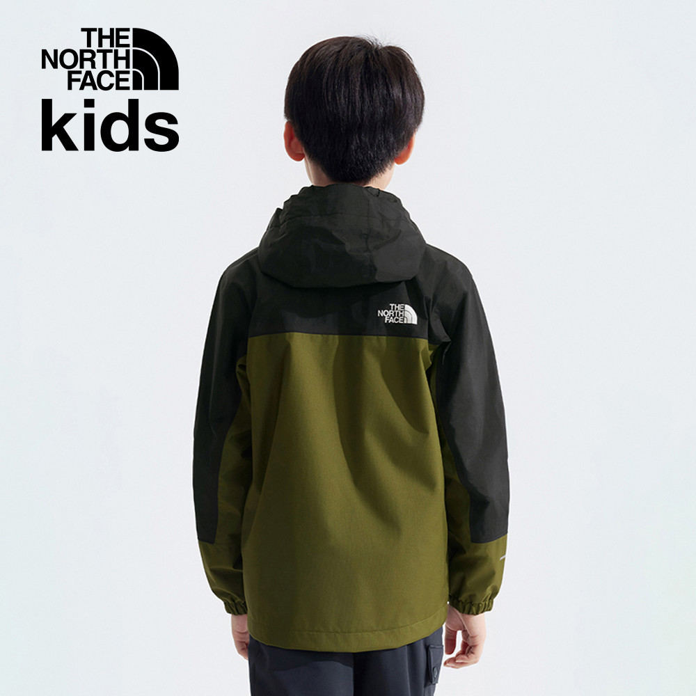 【限時搶購】兒童綠色防水透氣連帽衝鋒衣｜8A48PIB