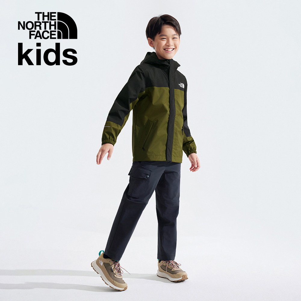 【限時搶購】兒童綠色防水透氣連帽衝鋒衣｜8A48PIB