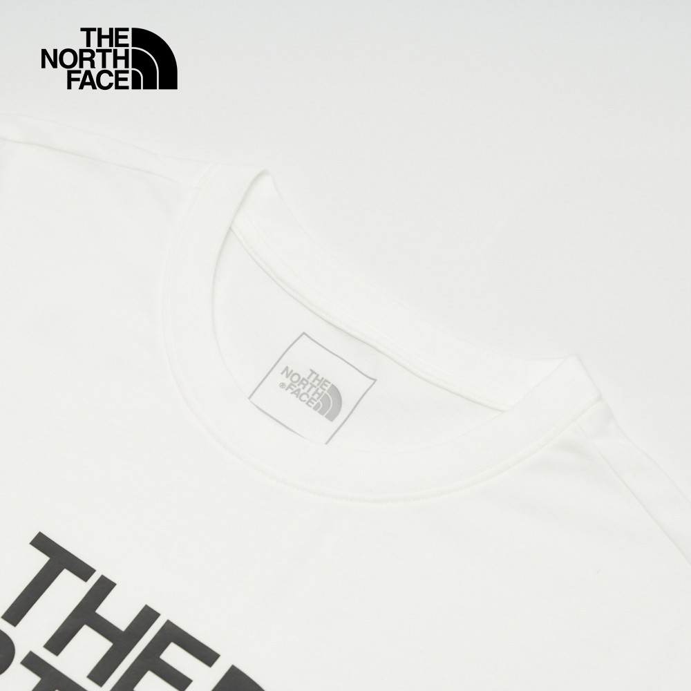 The North Face北面男款白色吸濕排汗品牌LOGO長袖T恤｜8AMJFN4