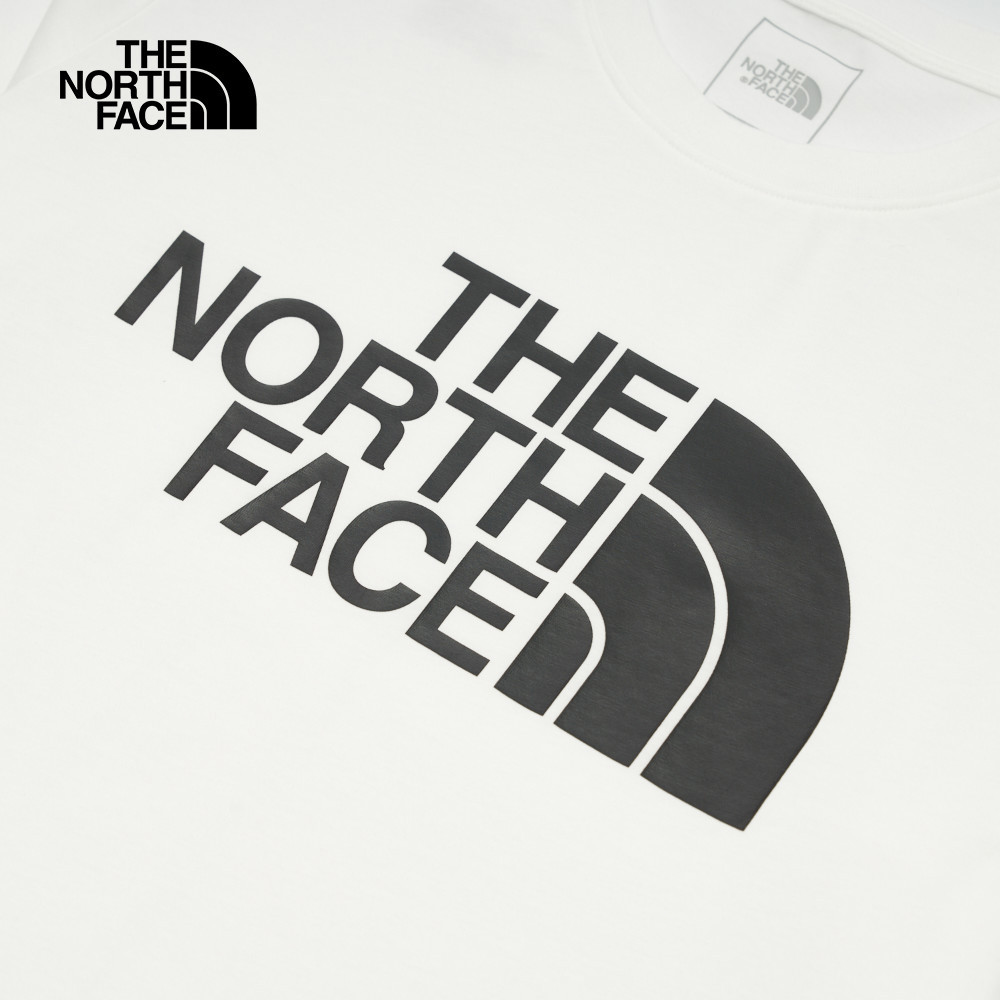 The North Face北面男款白色吸濕排汗品牌LOGO長袖T恤｜8AMJFN4