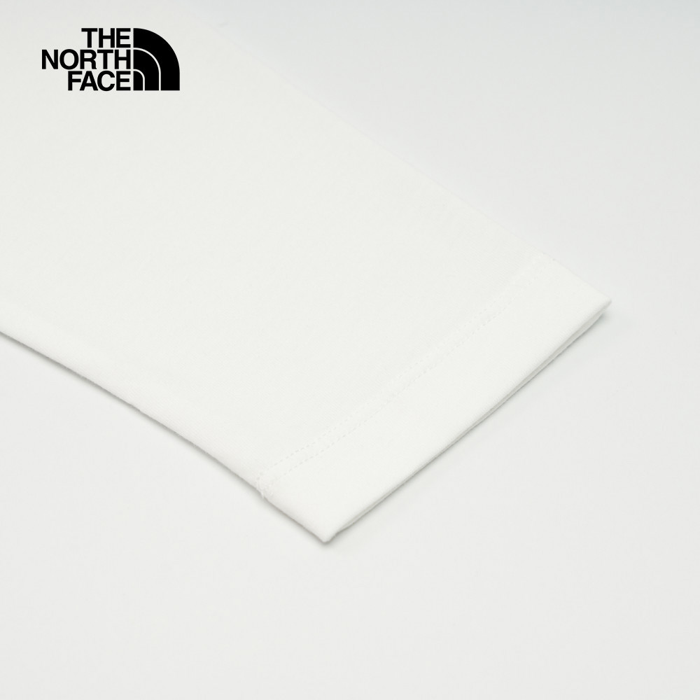 The North Face北面男款白色吸濕排汗品牌LOGO長袖T恤｜8AMJFN4