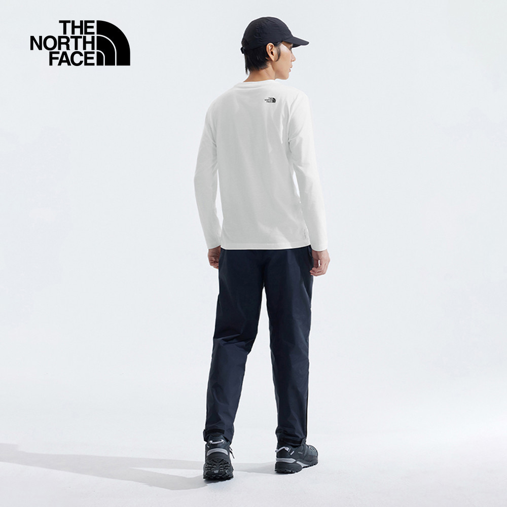 The North Face北面男款白色吸濕排汗品牌LOGO長袖T恤｜8AMJFN4