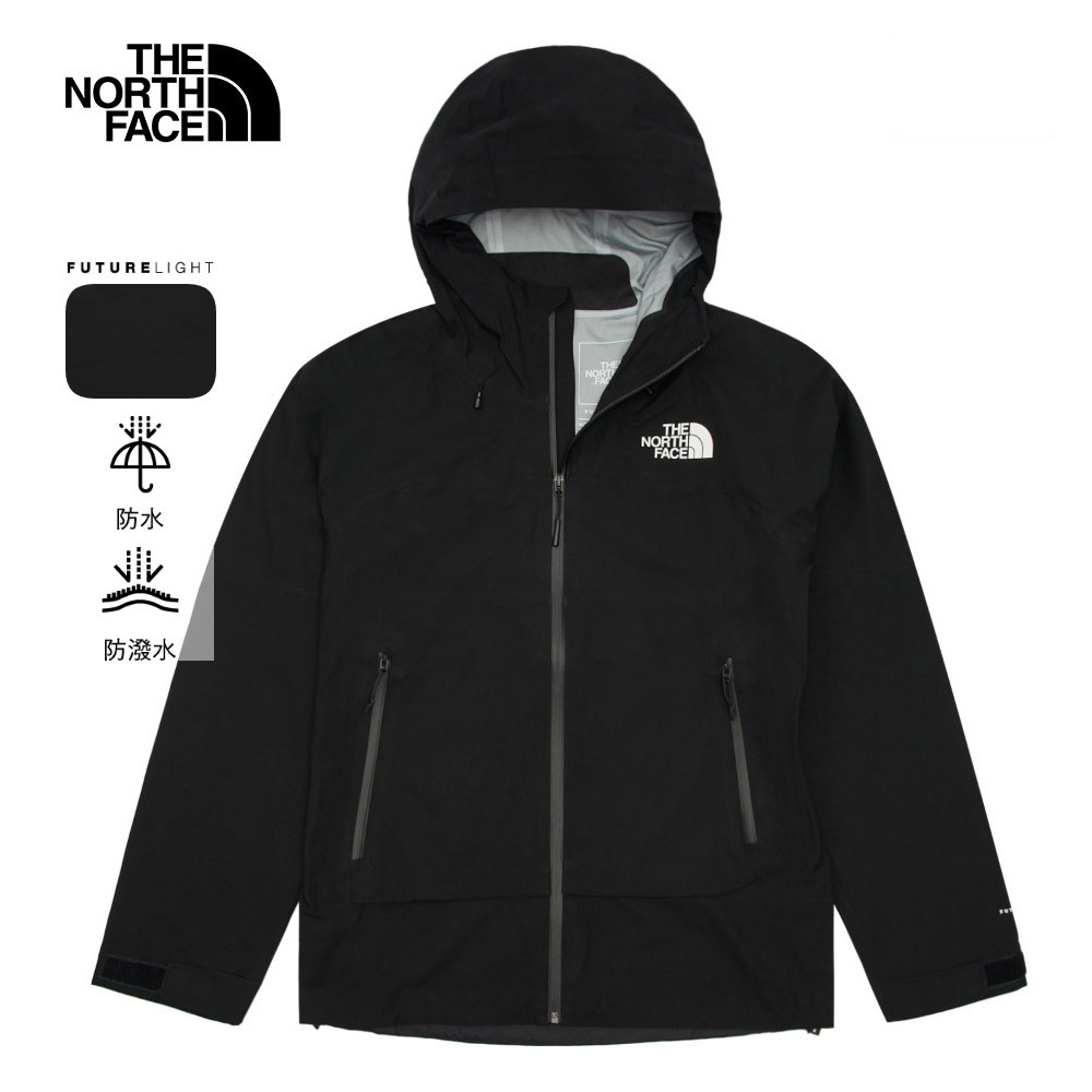 【10/26 00點限時搶購】The North Face北面男款黑色防水透氣防潑水可調節可打包連帽衝鋒衣｜8AMZJK3
