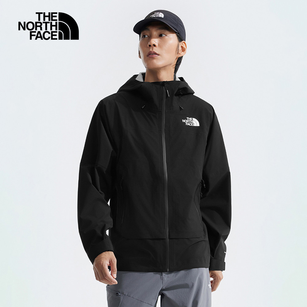 【10/26 00點限時搶購】The North Face北面男款黑色防水透氣防潑水可調節可打包連帽衝鋒衣｜8AMZJK3