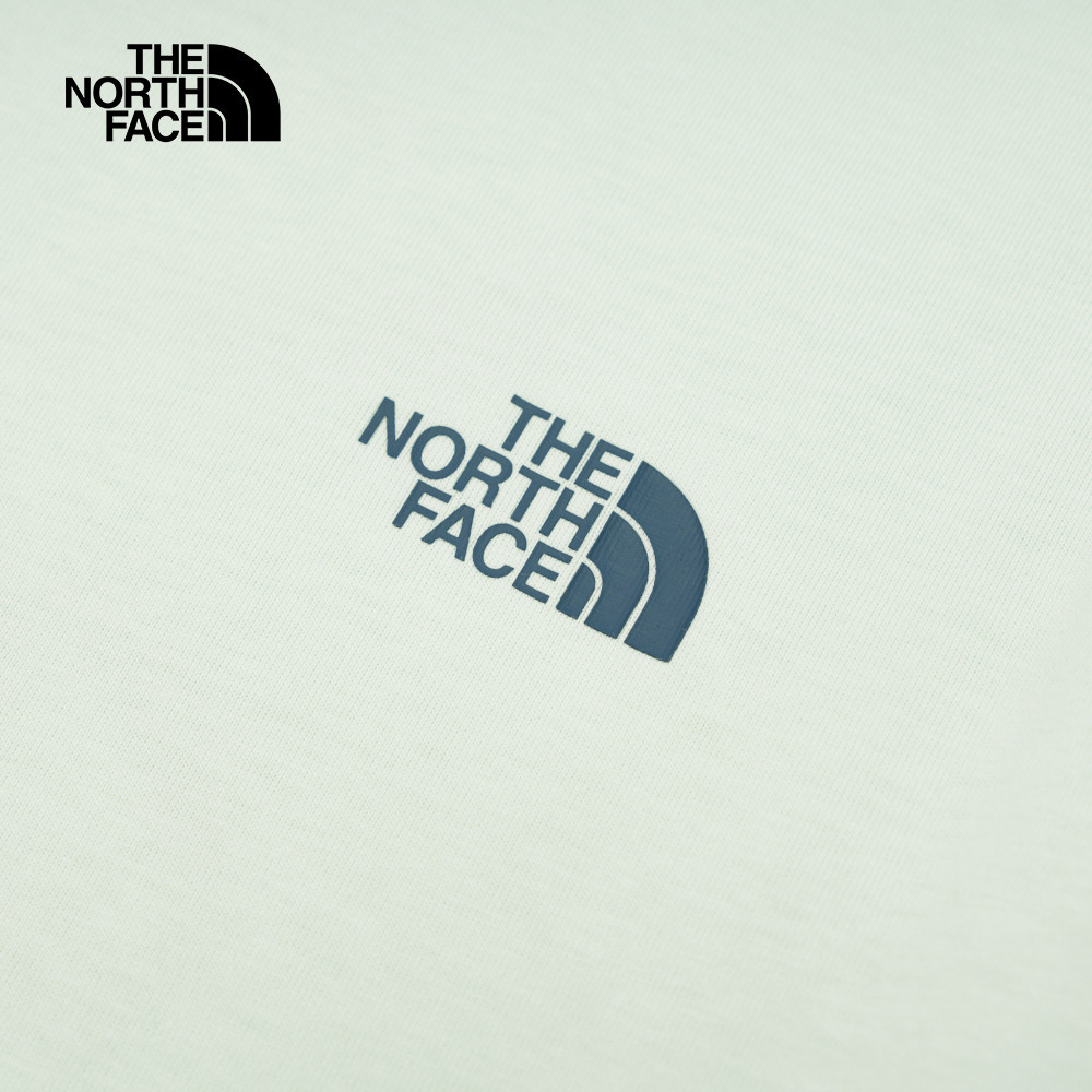 【限時搶購】男款綠色純棉舒適透氣山峰天空抽象印花短袖T恤｜8AT31OF