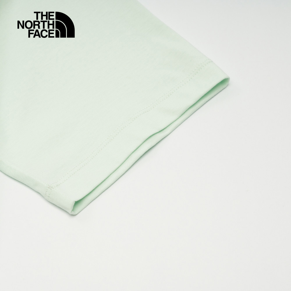 【限時搶購】男款綠色純棉舒適透氣山峰天空抽象印花短袖T恤｜8AT31OF