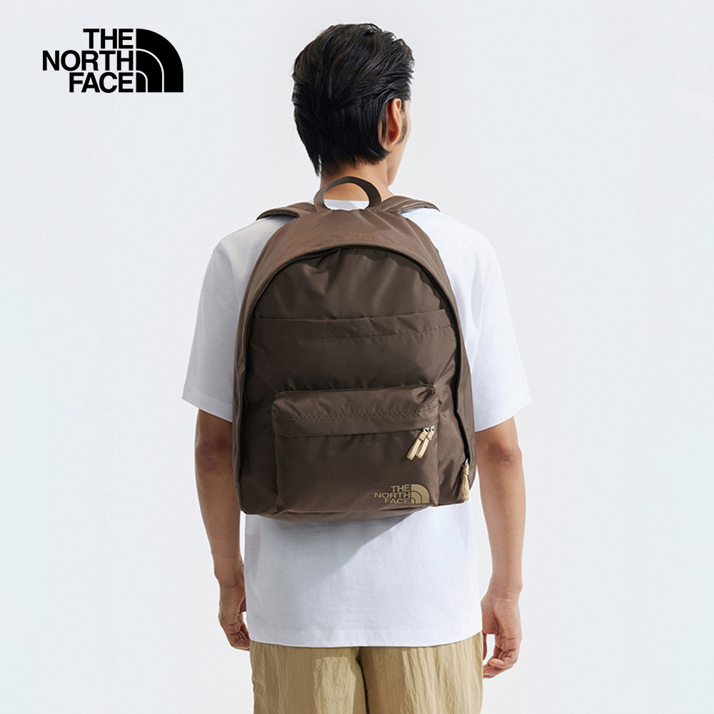 The North Face北面男女款棕色調節背帶休閒後背包｜8AMM1OI