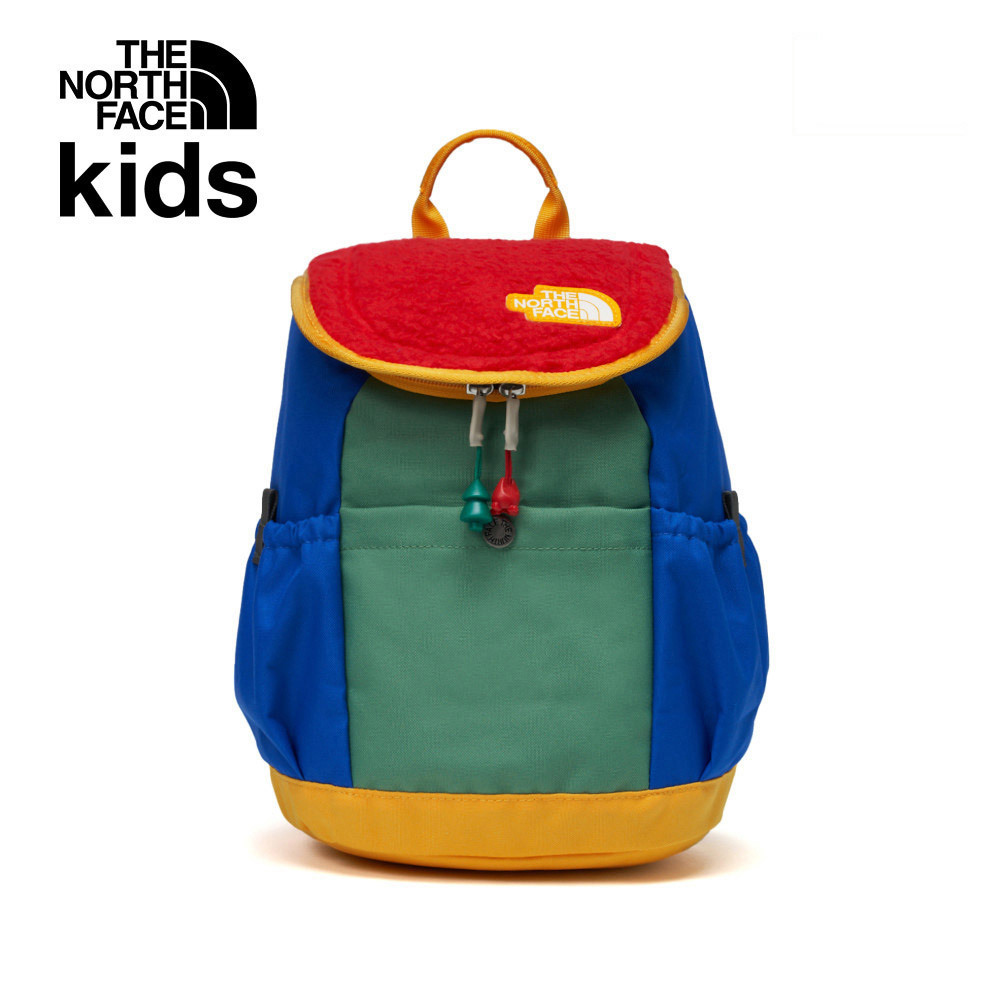 The North Face北面兒童多色拼接繽紛幾何翻蓋式拉鍊後背包｜52VWATM