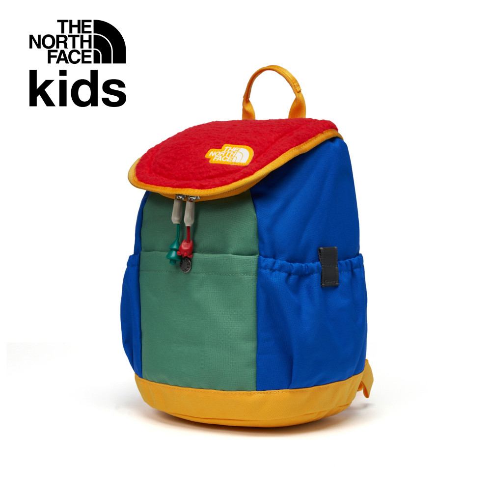 The North Face北面兒童多色拼接繽紛幾何翻蓋式拉鍊後背包｜52VWATM